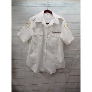 Vtg US Naval Sea Cadets Button Uniform Button Up Shirt White Size 44